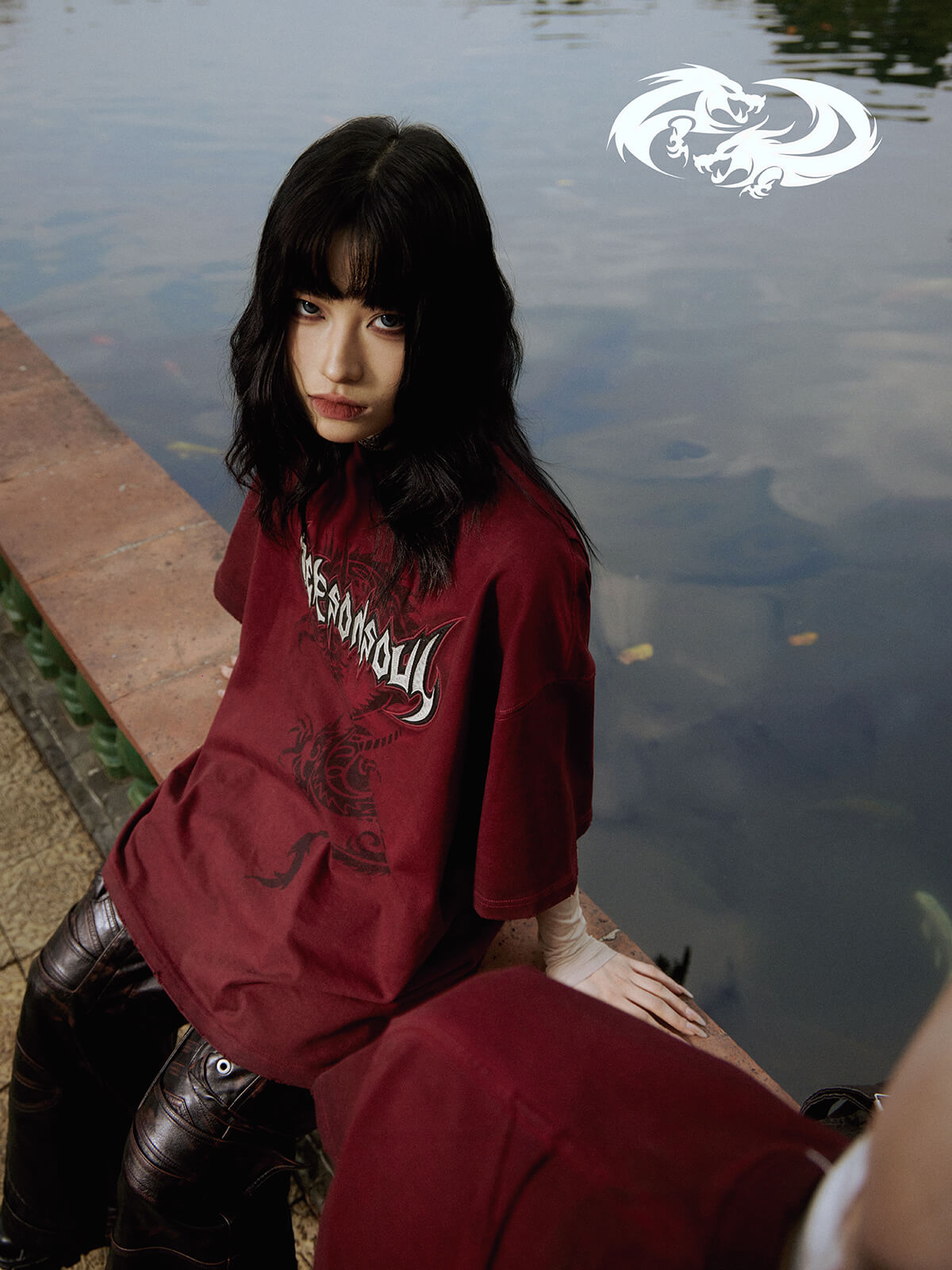 Personsoul Dragon Graphic Print T-shirt-IYAMIUIO