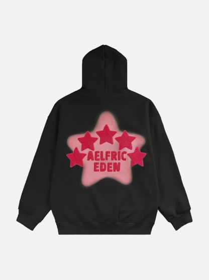 Aelfric Eden Vintage Embroidery Star Hoodie-IYAMIUIO