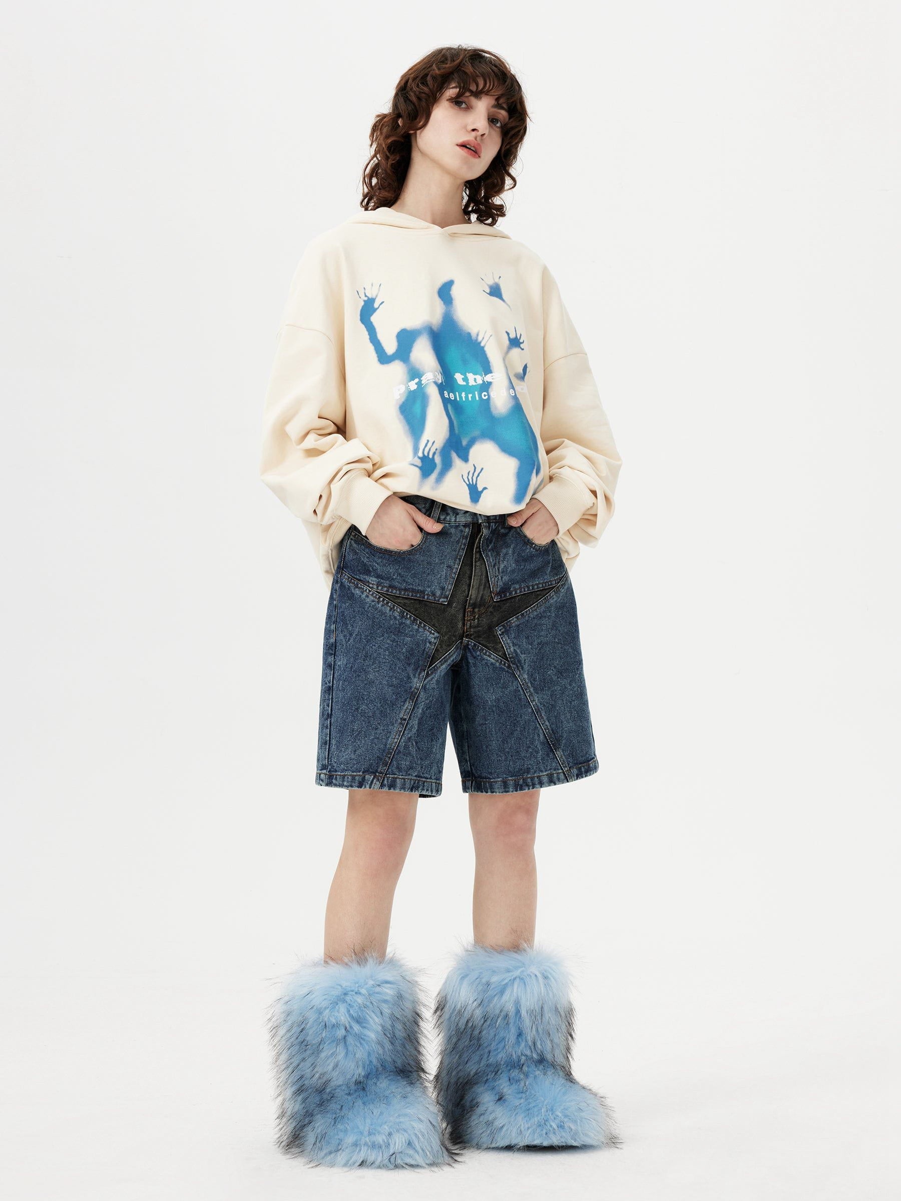 Aelfric Eden Abstraction Shadow Print Hoodie-IYAMIUIO