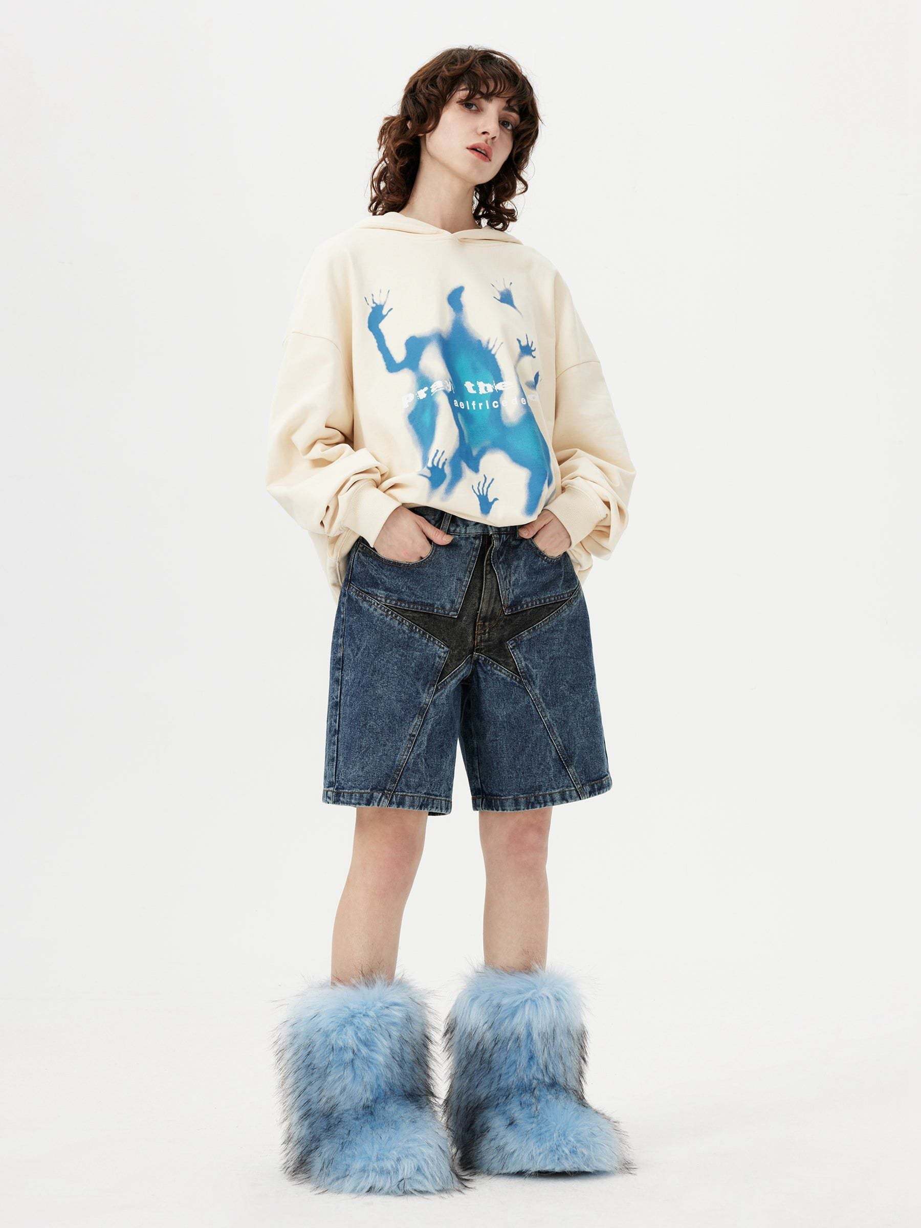 Aelfric Eden Abstraction Shadow Print Hoodie-IYAMIUIO