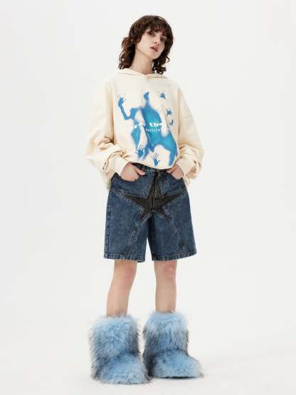 Aelfric Eden Abstraction Shadow Print Hoodie-IYAMIUIO