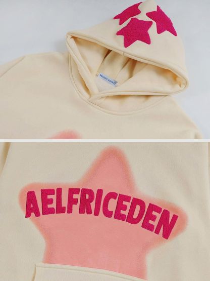 Aelfric Eden Vintage Embroidery Star Hoodie-IYAMIUIO