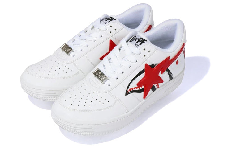 A Bathing Ape Bape Sta Low Sneakers 'Red White' 1F70-191-004RED-IYAMIUIO