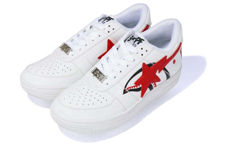 A Bathing Ape Bape Sta Low Sneakers 'Red White' 1F70-191-004RED-IYAMIUIO