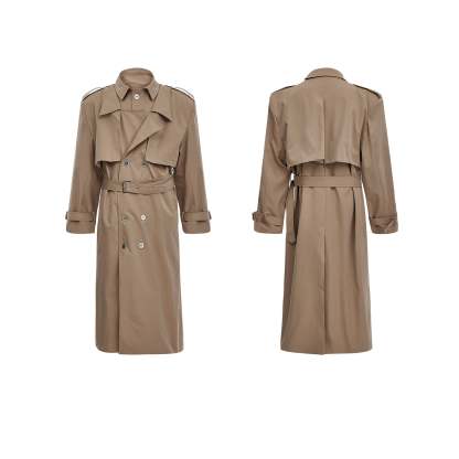 【24s Oct.】Deconstructed Fake Two-piece Padded Shoulder Trench Coat-IYAMIUIO