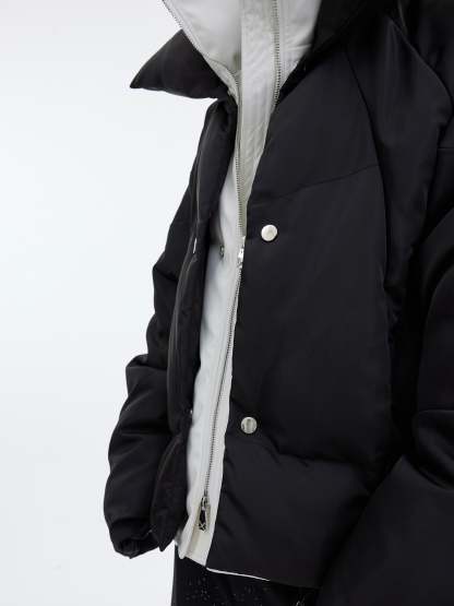 【23s November.】Structural Glossy Double-layered Cotton Jacket-IYAMIUIO
