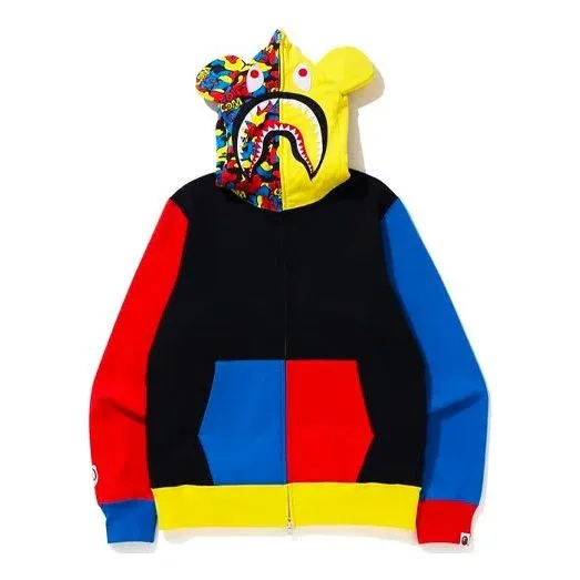A Bathing Ape x MEDICOM TOY Shark Camo Full Zip Hoodie 'Multicolor' 1G73-115-910