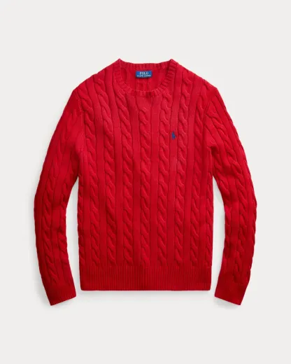 Cable-knit cotton sweater