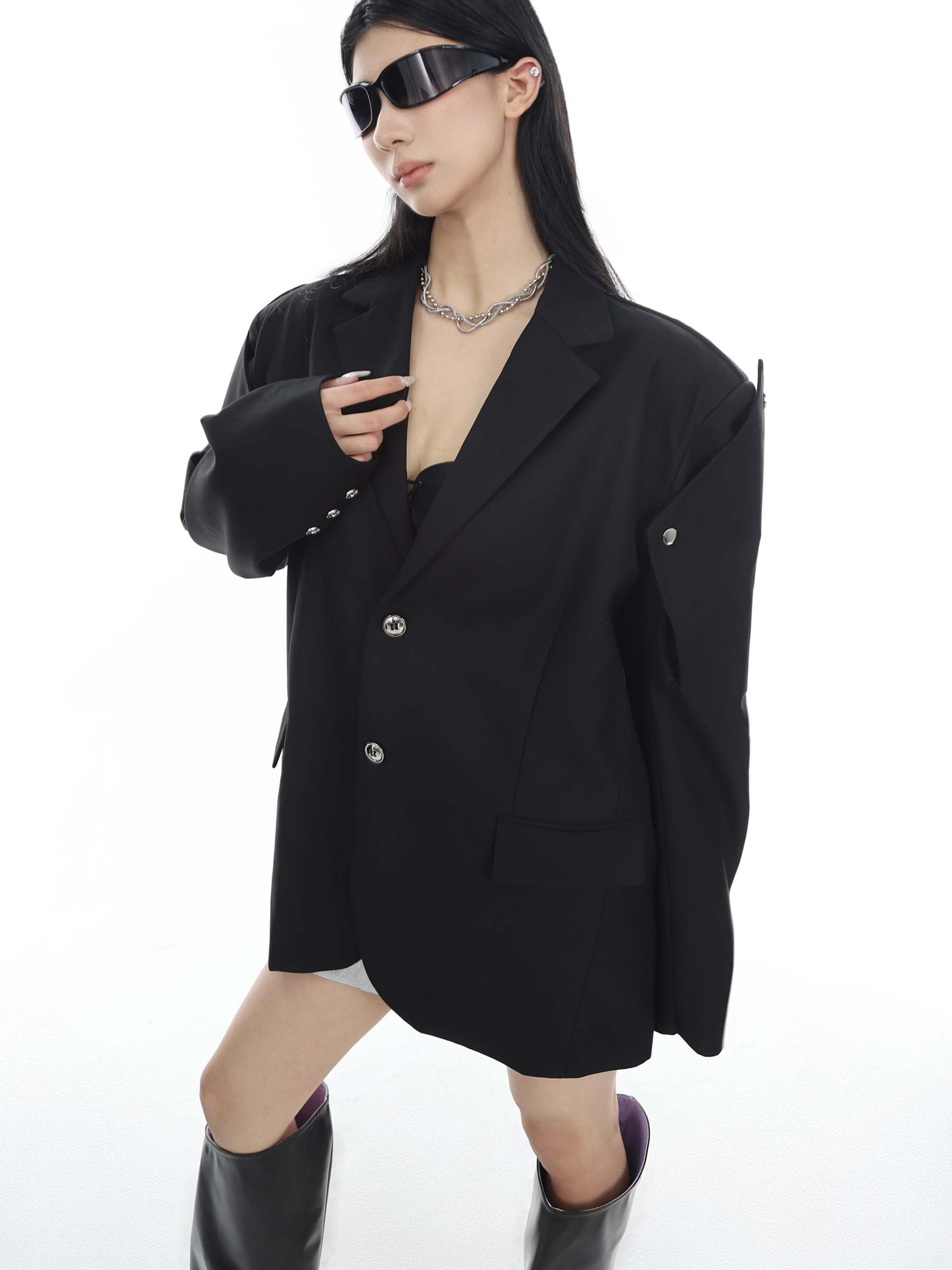 【23s July.】Button Shoulder Pad Suit-IYAMIUIO