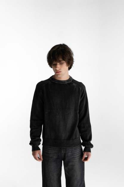 KNITTED SWEATER (COAL)-IYAMIUIO