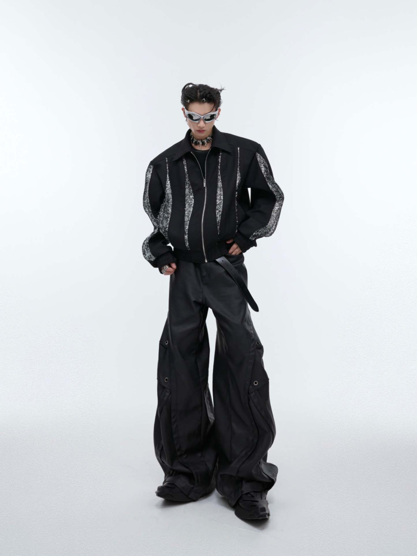 【24s Sep.】Patchwork Sequined Cropped Jacket-IYAMIUIO