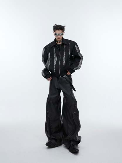 【24s Sep.】Patchwork Sequined Cropped Jacket-IYAMIUIO