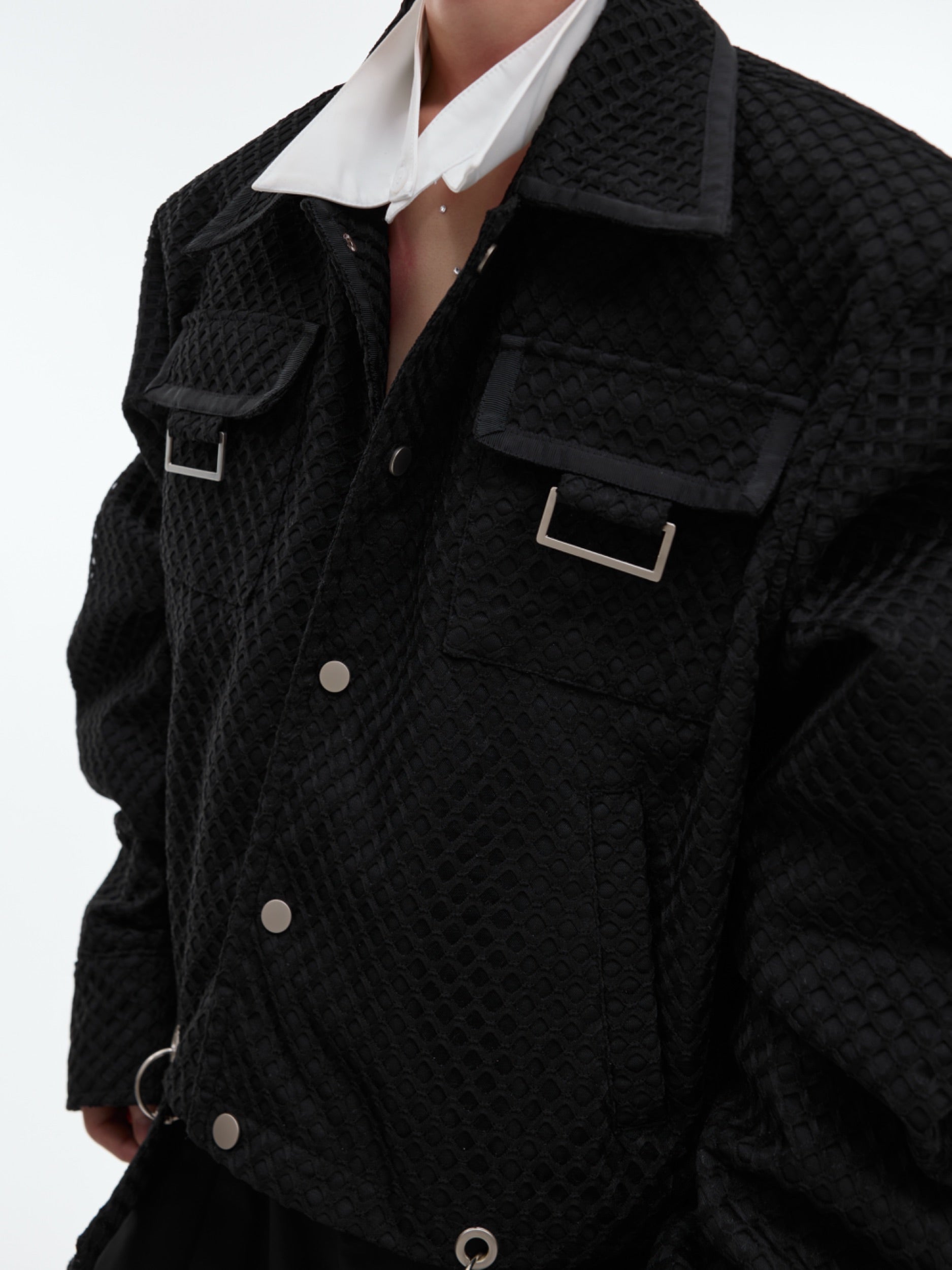 【24s Oct.】Mesh Design Casual Lapel Jacket-IYAMIUIO