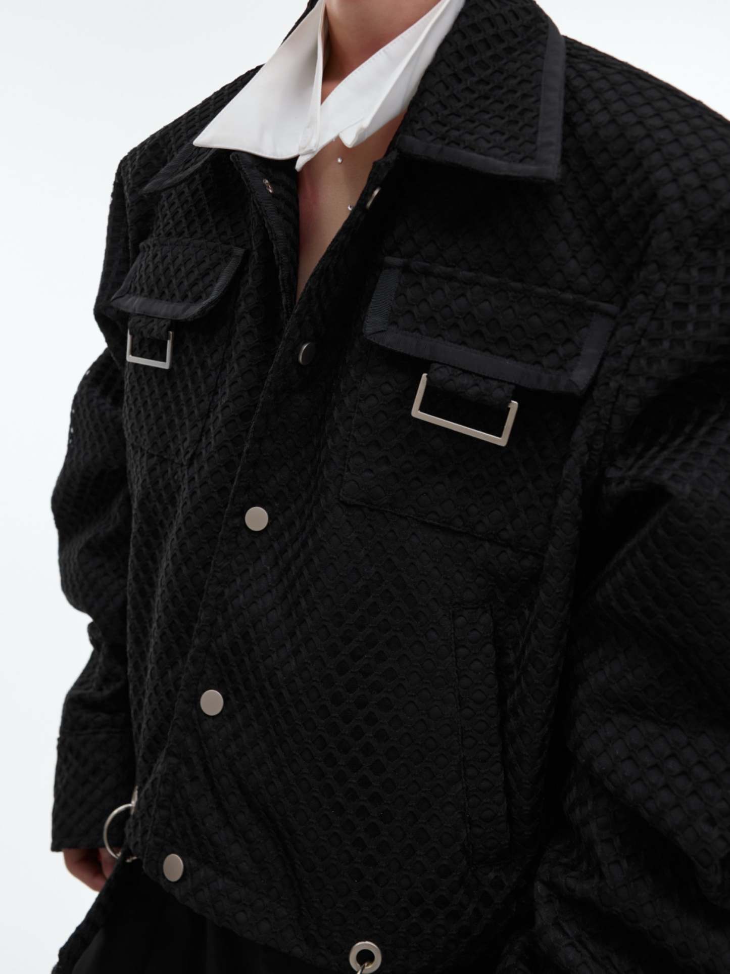 【24s Oct.】Mesh Design Casual Lapel Jacket-IYAMIUIO