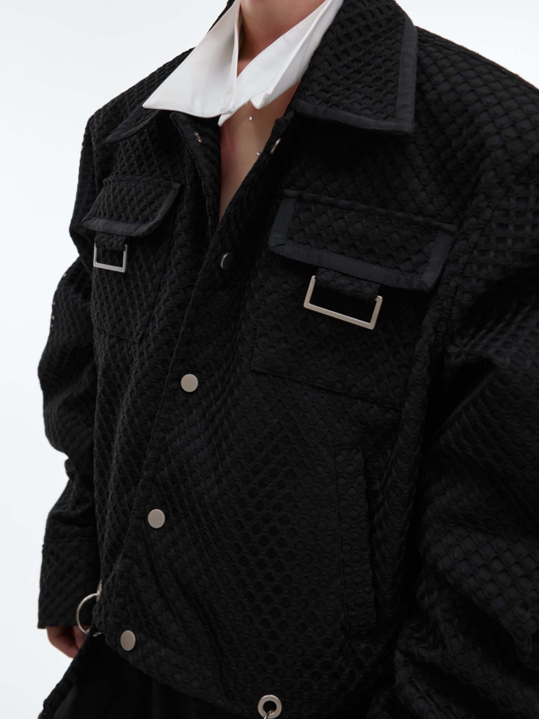 【24s Oct.】Mesh Design Casual Lapel Jacket-IYAMIUIO