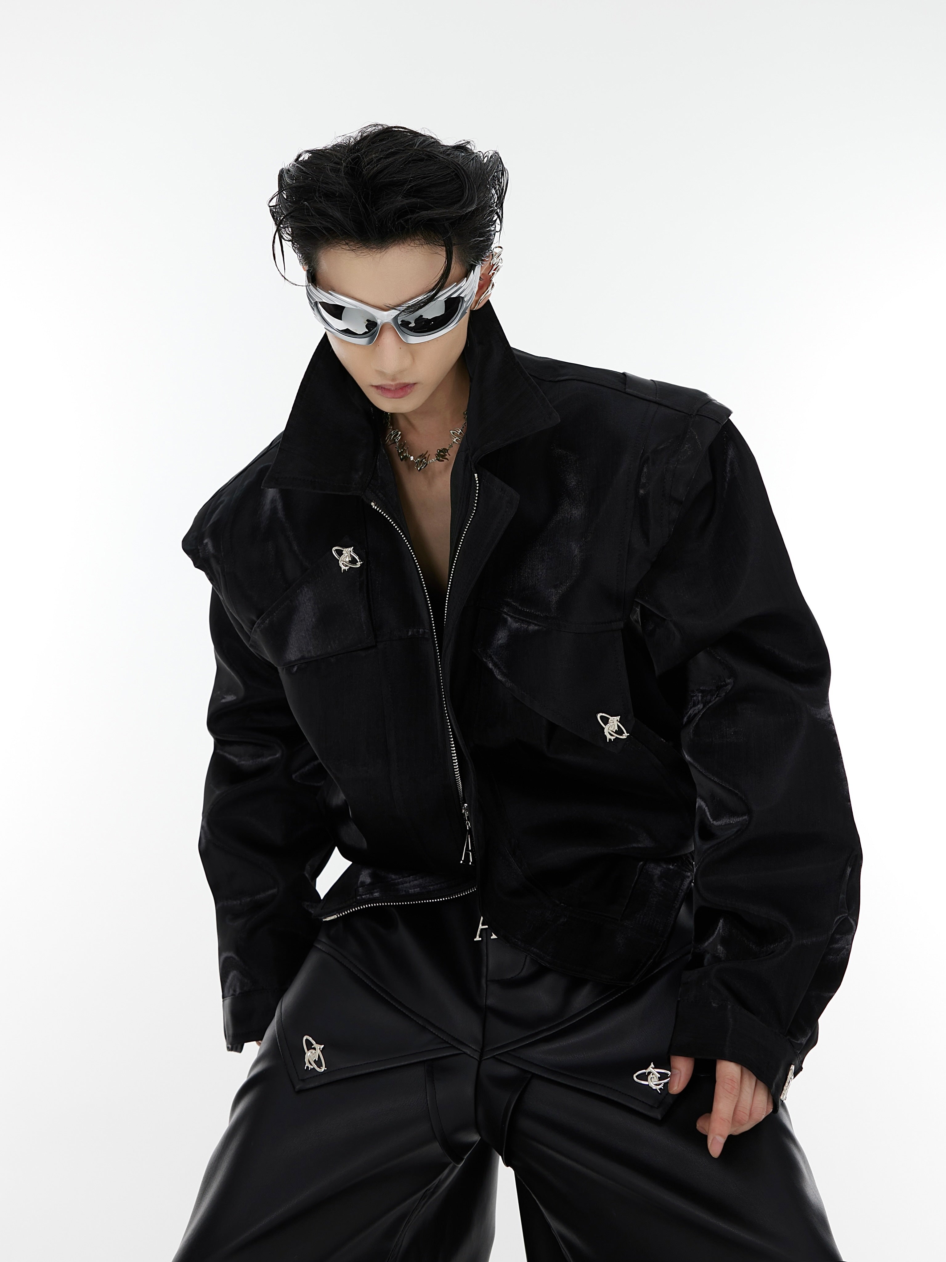 【23s August.】Streamer Shoulder Pad Jacket-IYAMIUIO