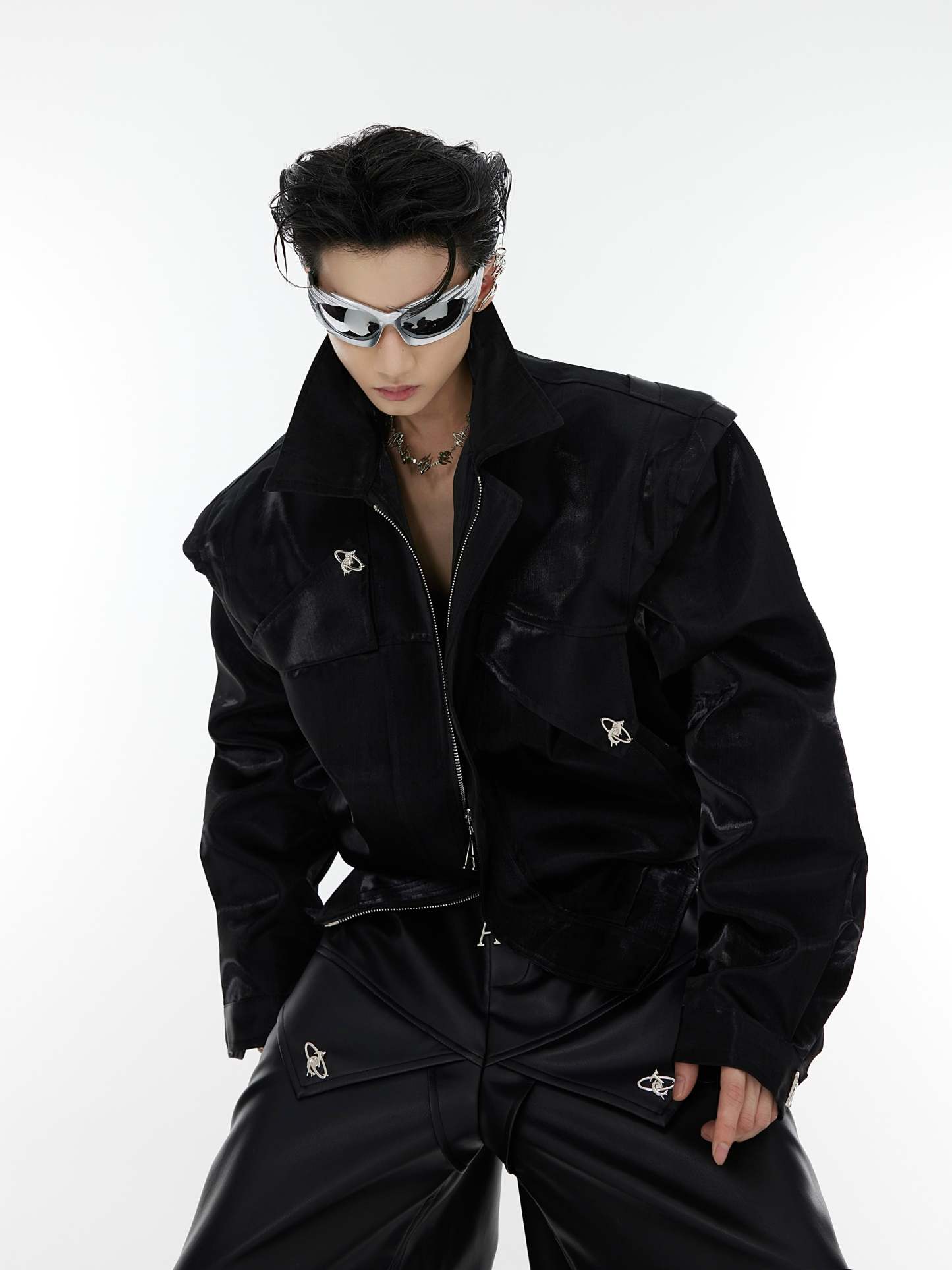 【23s August.】Streamer Shoulder Pad Jacket-IYAMIUIO