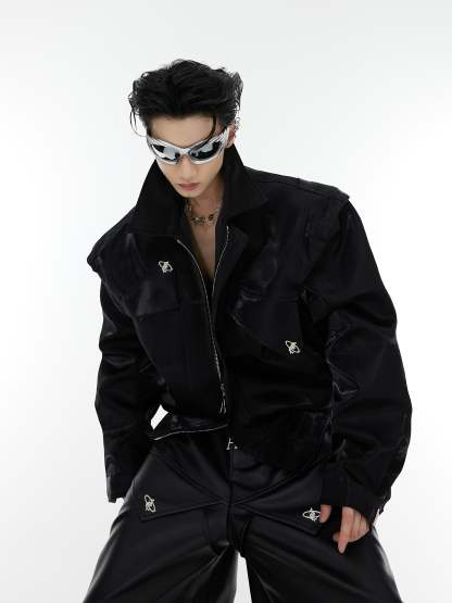 【23s August.】Streamer Shoulder Pad Jacket-IYAMIUIO