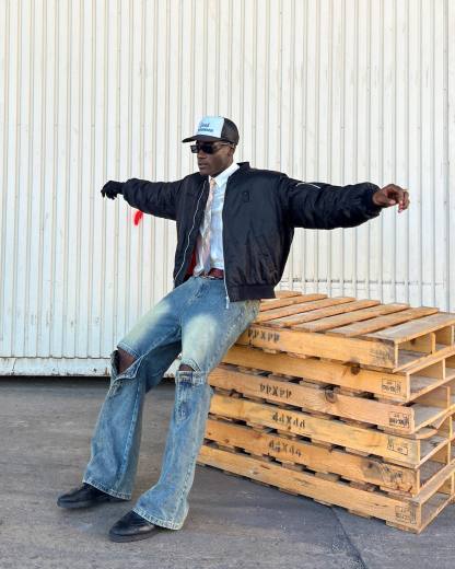 【23s May.】Vintage Jeans with Belt-IYAMIUIO