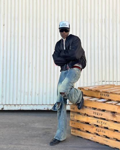 【23s May.】Vintage Jeans with Belt-IYAMIUIO