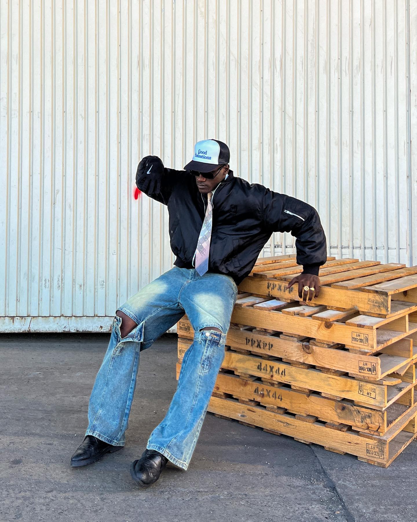 【23s May.】Vintage Jeans with Belt-IYAMIUIO