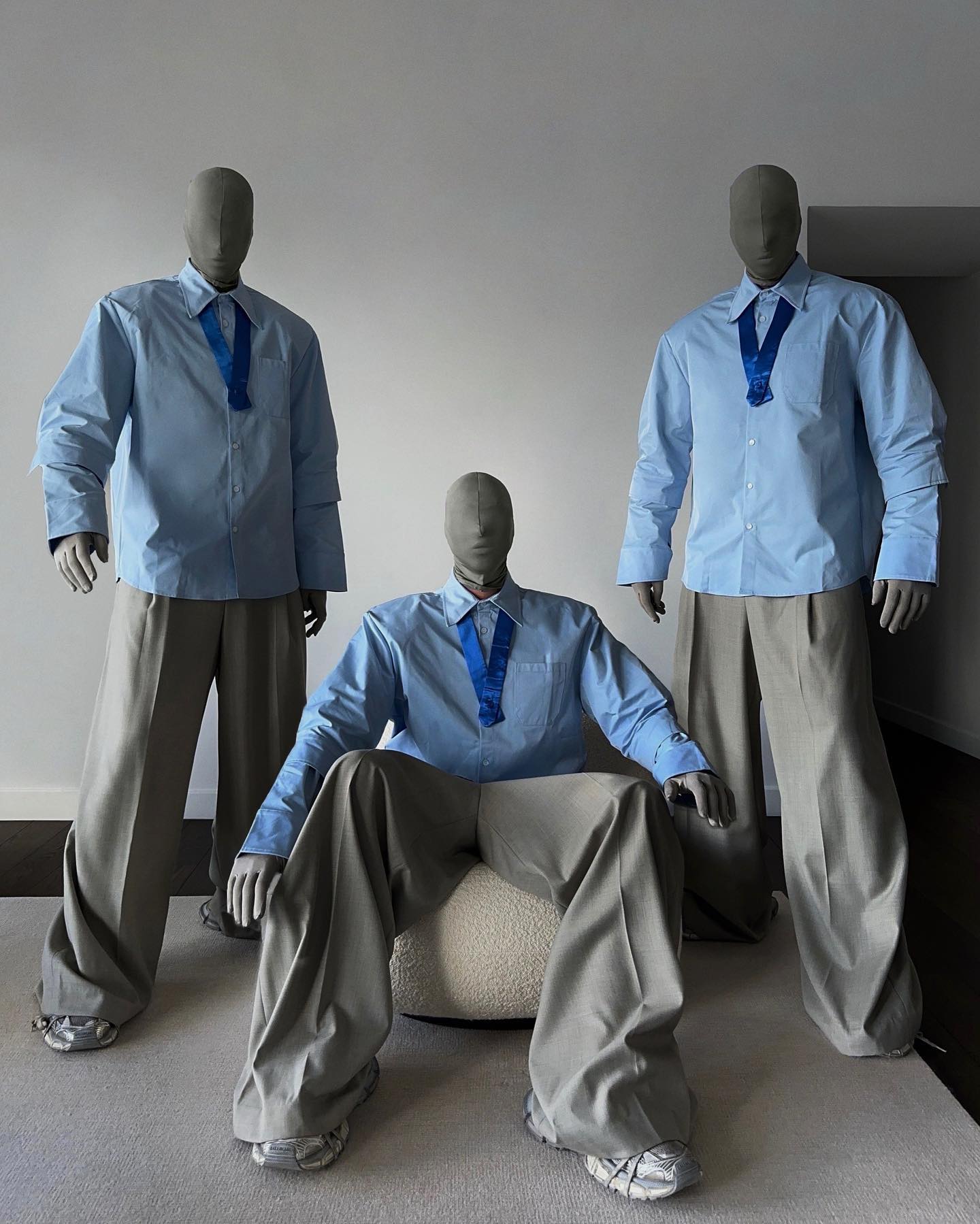 【23s August.】Double Cuff Shoulder Pads Shirt-IYAMIUIO