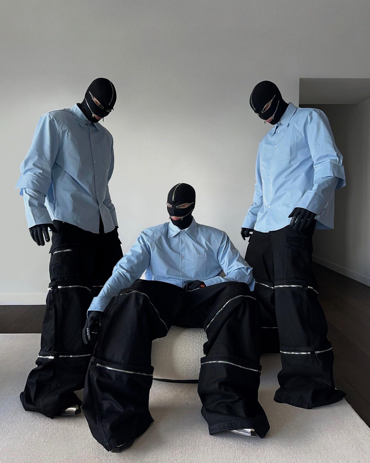 【23s August.】Double Cuff Shoulder Pads Shirt-IYAMIUIO