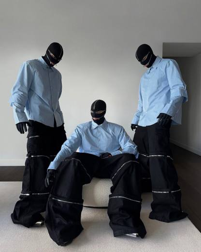 【23s August.】Double Cuff Shoulder Pads Shirt-IYAMIUIO