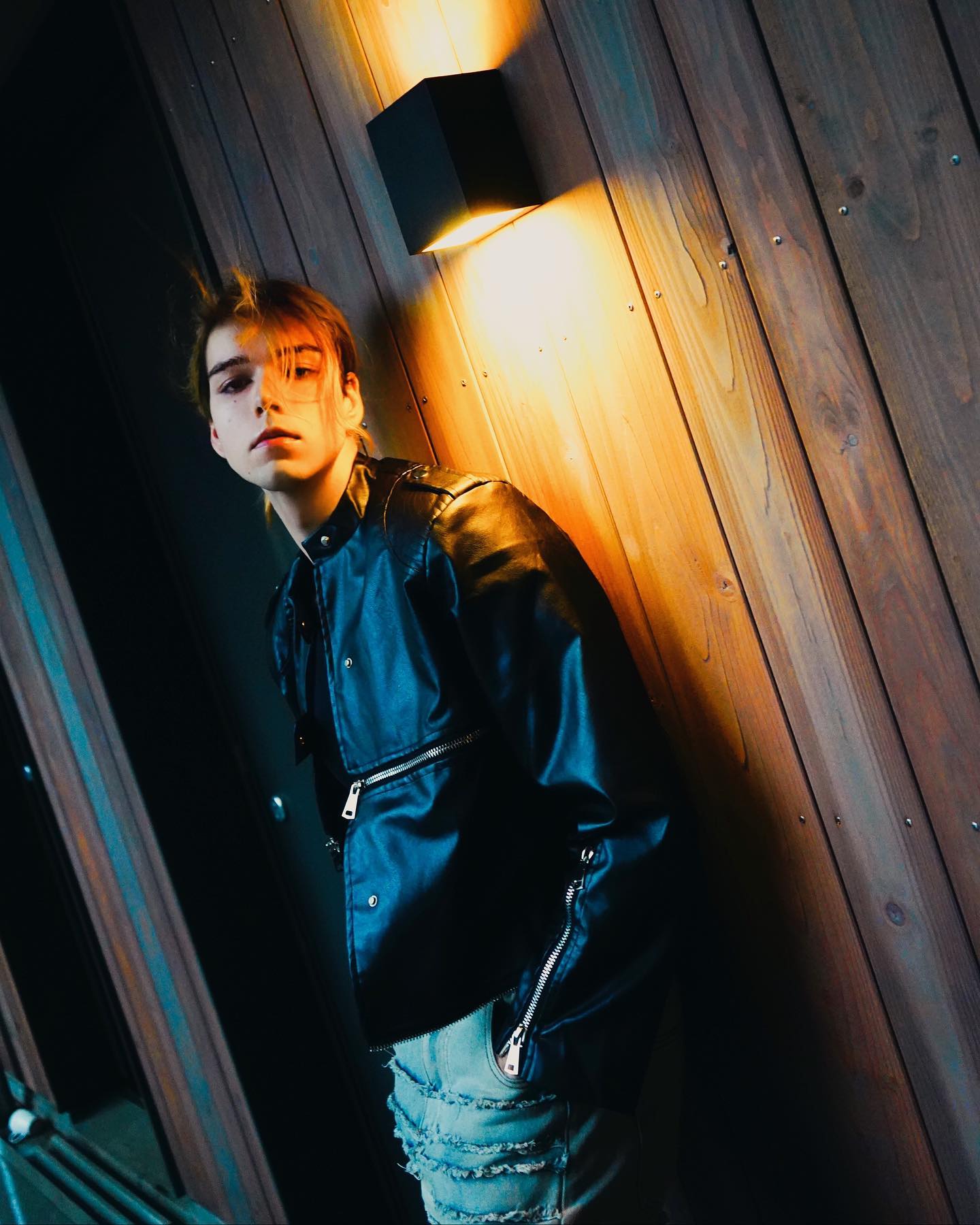 【23s Feb.】Zipped Surround PU Leather Jacket-IYAMIUIO