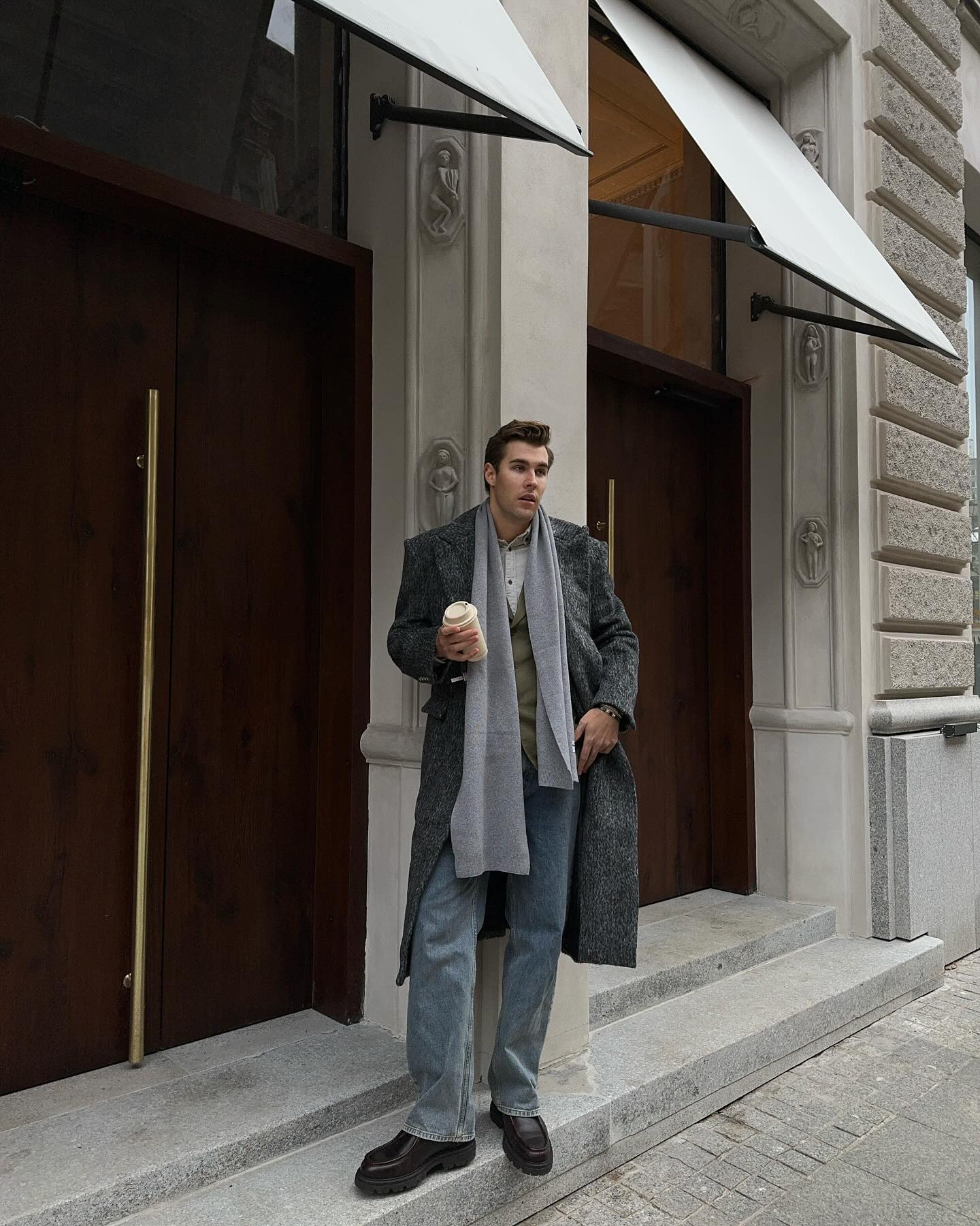 【23s October.】Oversized Shoulder-padded Wool Coat-IYAMIUIO