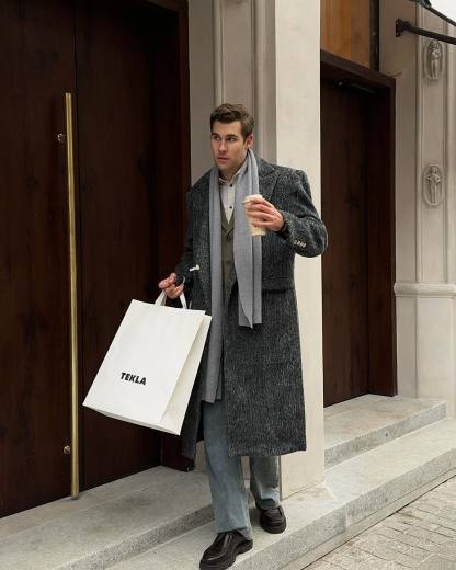 【23s October.】Oversized Shoulder-padded Wool Coat-IYAMIUIO