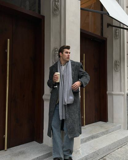 【23s October.】Oversized Shoulder-padded Wool Coat-IYAMIUIO