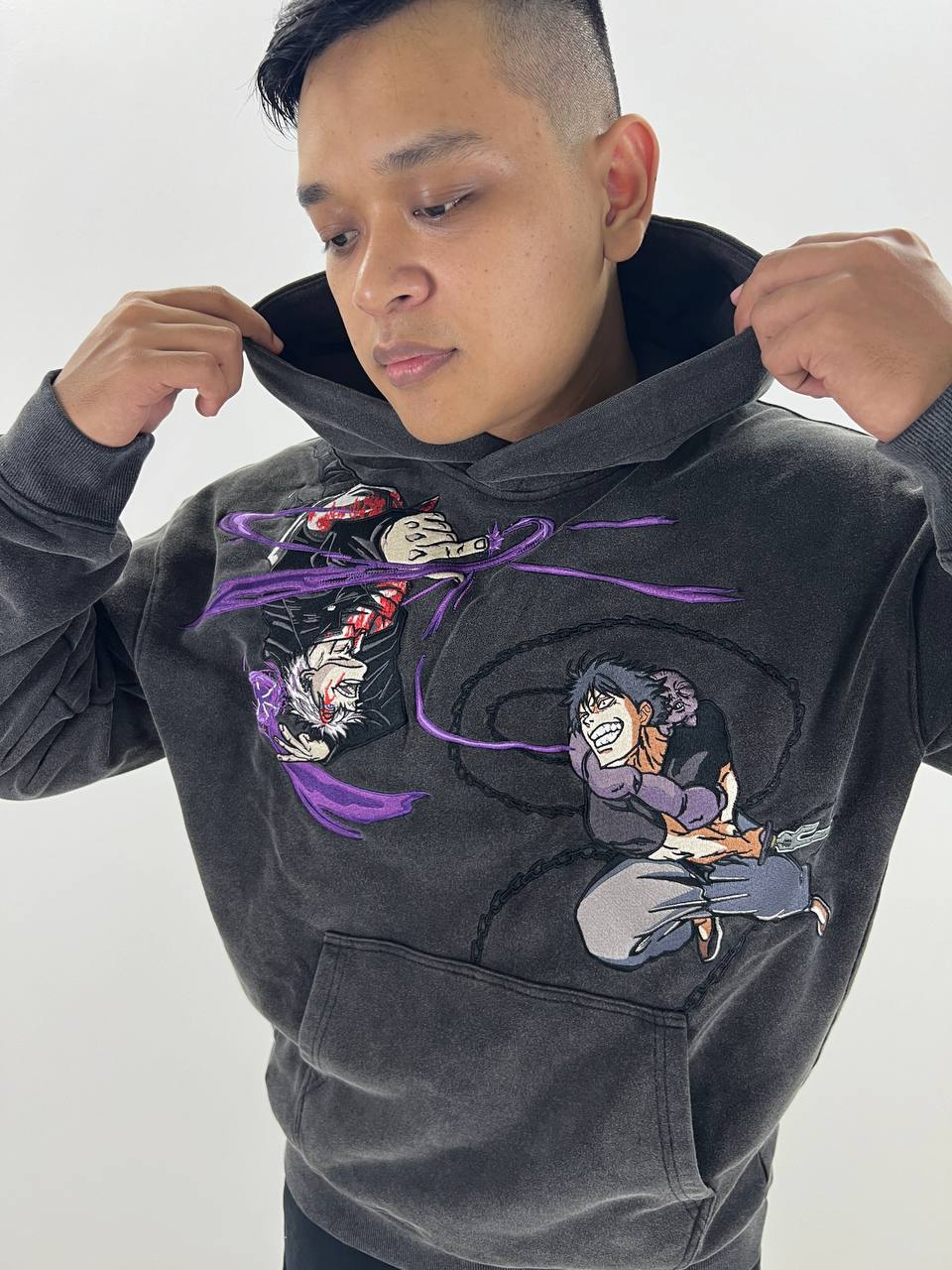 JJK Embroidered Hoodie-IYAMIUIO