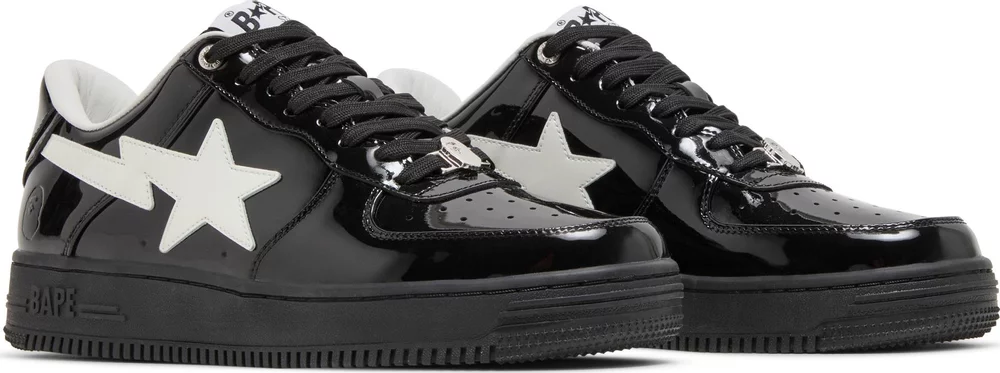 A Bathing Ape Bape Sta Low Sneakers 'White black' 1F70-191-004RED