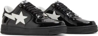 A Bathing Ape Bape Sta Low Sneakers 'White black' 1F70-191-004RED