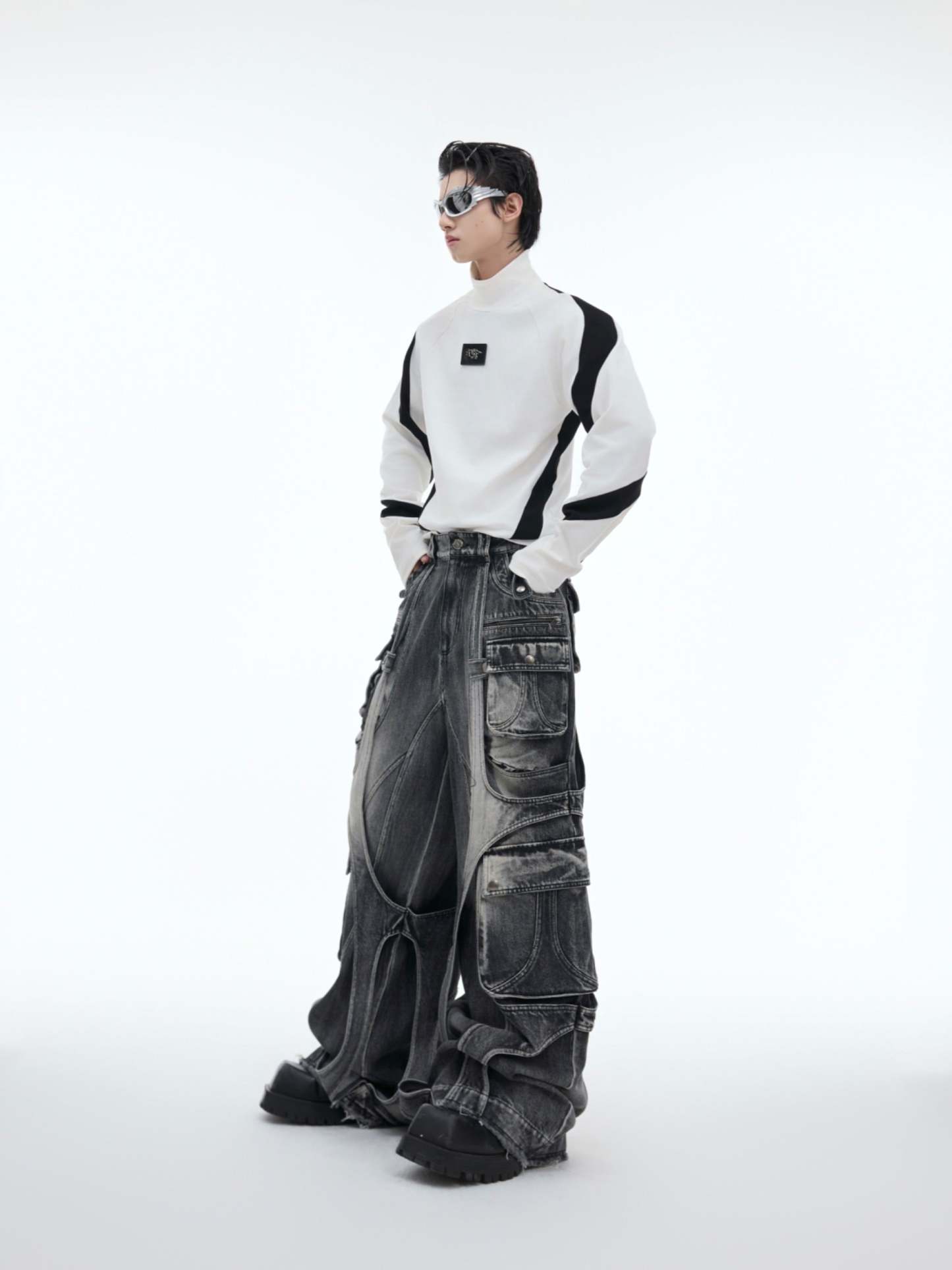 【24s Oct.】Contrast Color Half Turtleneck Slim Fit Bottoming Shirt-IYAMIUIO