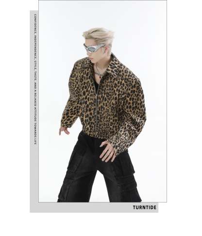 【24s Oct.】Leopard Washed Denim Vintage Jacket-IYAMIUIO