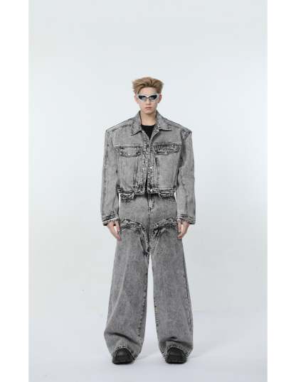 【24s March.】Retro Distressed Simple Denim Suit-IYAMIUIO