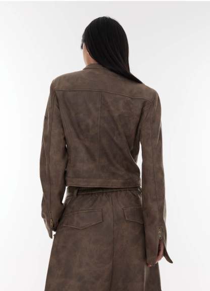 【23s August.】Biker Zipped Jacket-IYAMIUIO