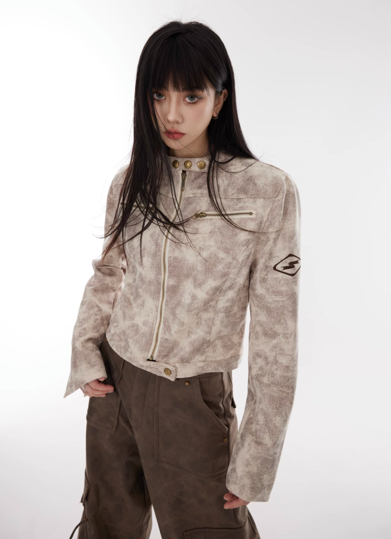 【23s August.】Biker Zipped Jacket-IYAMIUIO