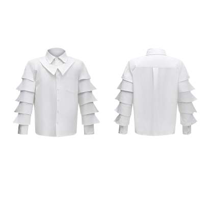 【24s Sep.】Shoulder-Pad Pleated Shirt-IYAMIUIO