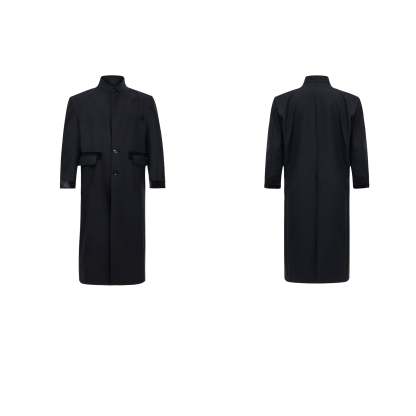 【24s Sep.】Black PU Long Trench Coat-IYAMIUIO