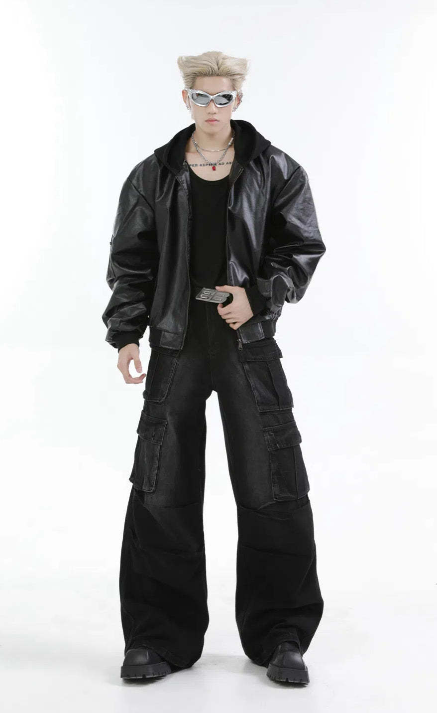 【24s Oct.】Versatile Heavy-Duty Patchwork Hooded Leather Jacket-IYAMIUIO