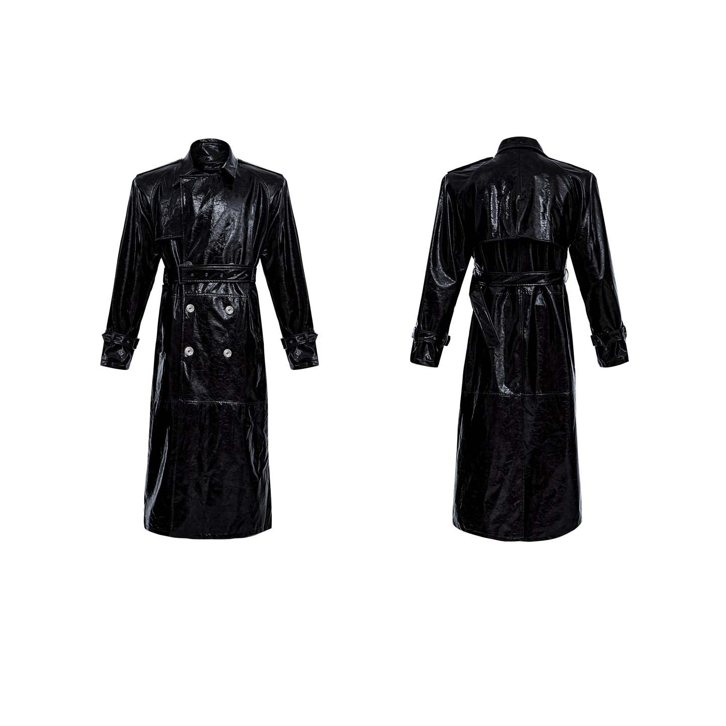 【24s Oct.】Shiny Belted Trench Coat-IYAMIUIO