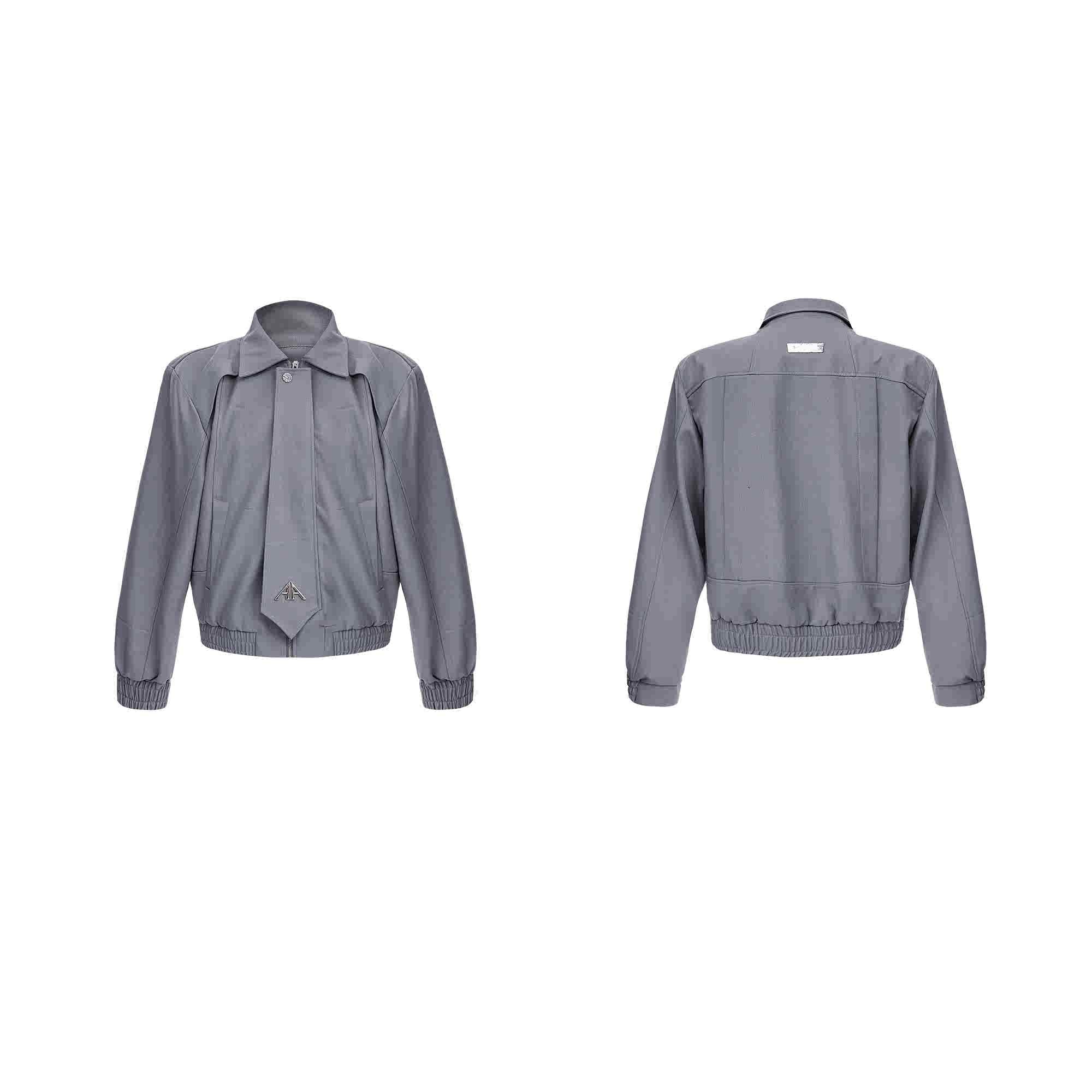 【24s Oct.】Pleated Tightening Shoulder Pads Design Sense Biker Jacket-IYAMIUIO