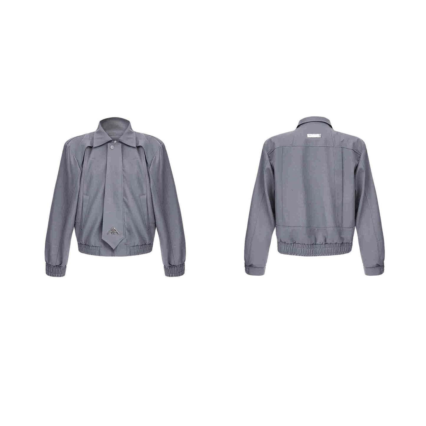 【24s Oct.】Pleated Tightening Shoulder Pads Design Sense Biker Jacket-IYAMIUIO