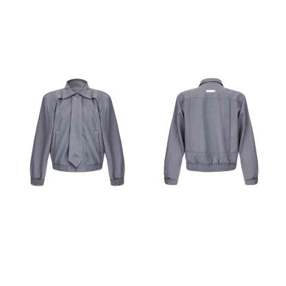 【24s Oct.】Pleated Tightening Shoulder Pads Design Sense Biker Jacket-IYAMIUIO