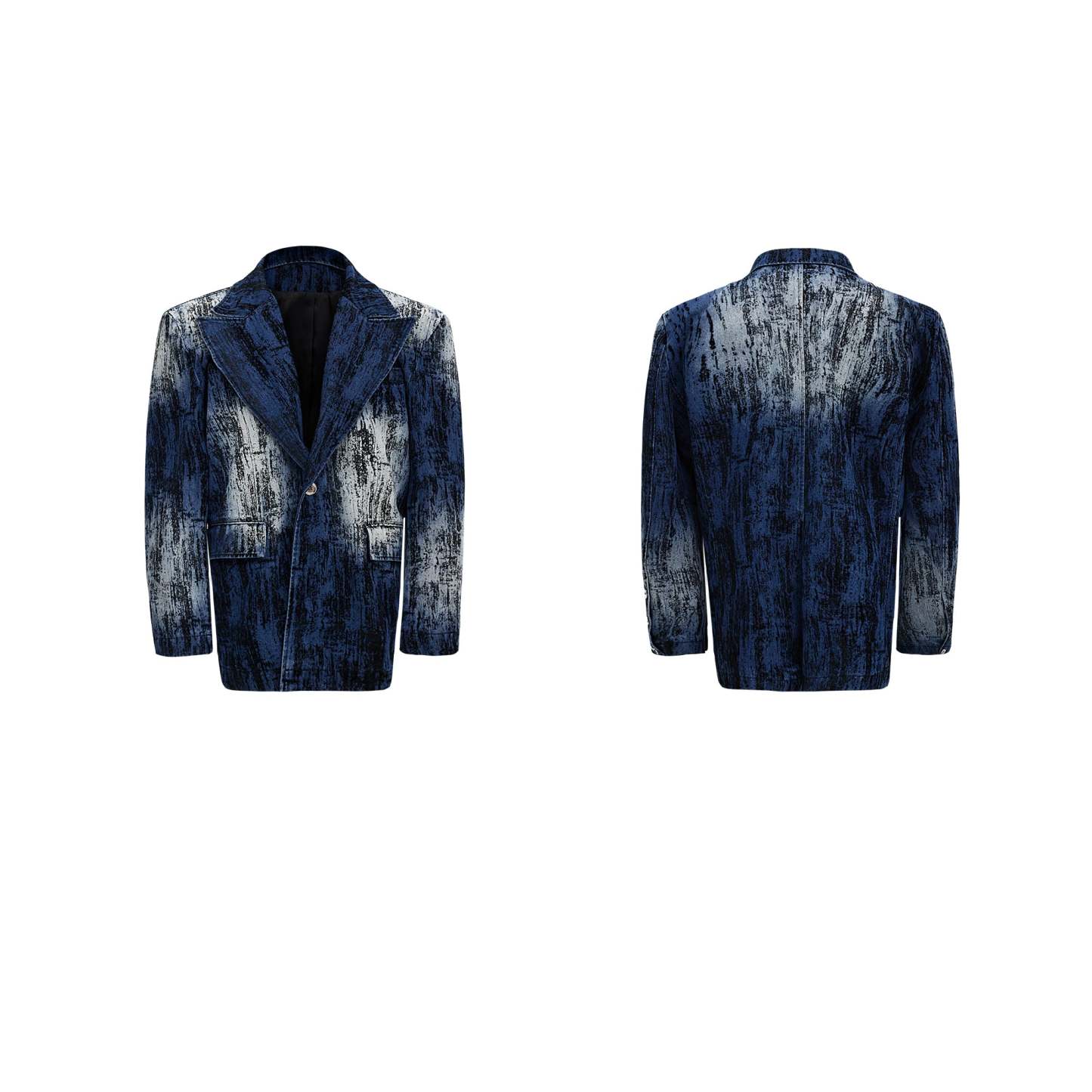 【24s Oct.】Tie-Dye Shoulder Denim Blazer-IYAMIUIO
