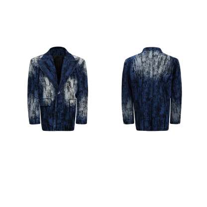 【24s Oct.】Tie-Dye Shoulder Denim Blazer-IYAMIUIO