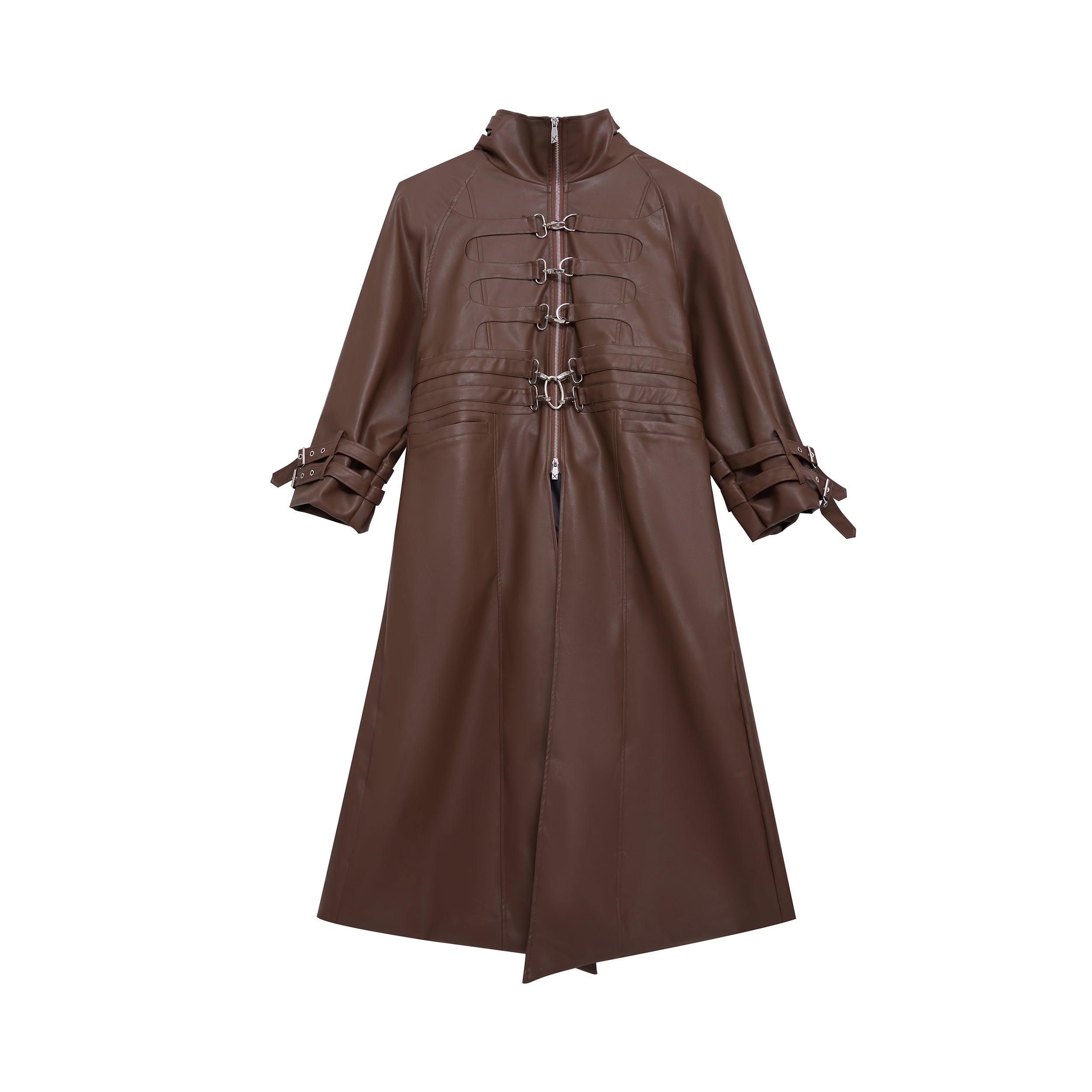 【24s February.】Metal Lock Design Leather Coat-IYAMIUIO